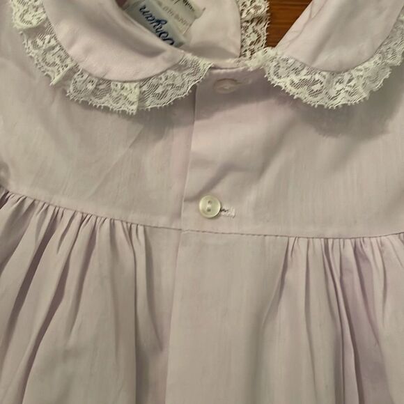 Bryan Vintage Pink Dress Infant Size 18 Months Made in USA Lace Trim - Picture 9 of 11
